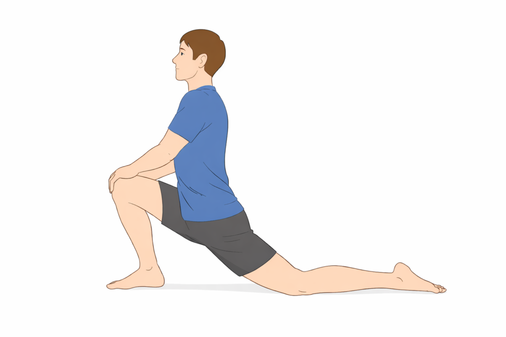 ドラマーにおすすめの腸腰筋ストレッチのイラスト