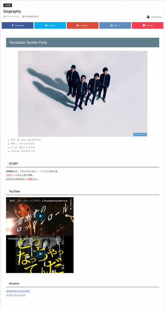 ワードプレスの文字入力の例 ワードプレスの文字入力の例
