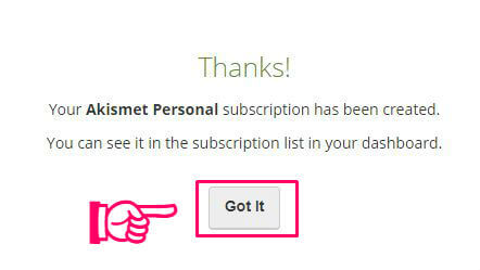 Akismetを設定する手順6
