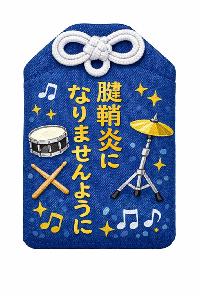 ドラマーの腱鞘炎予防を願うおもしろ御守り