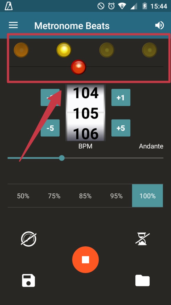 クリックの点滅の参考画像