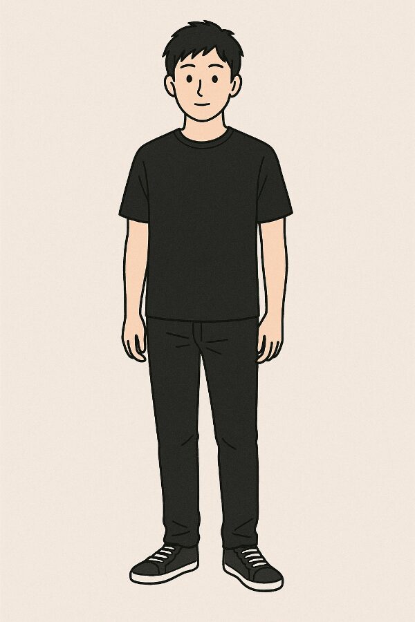 ライブハウスに行くときの男性の服装の例